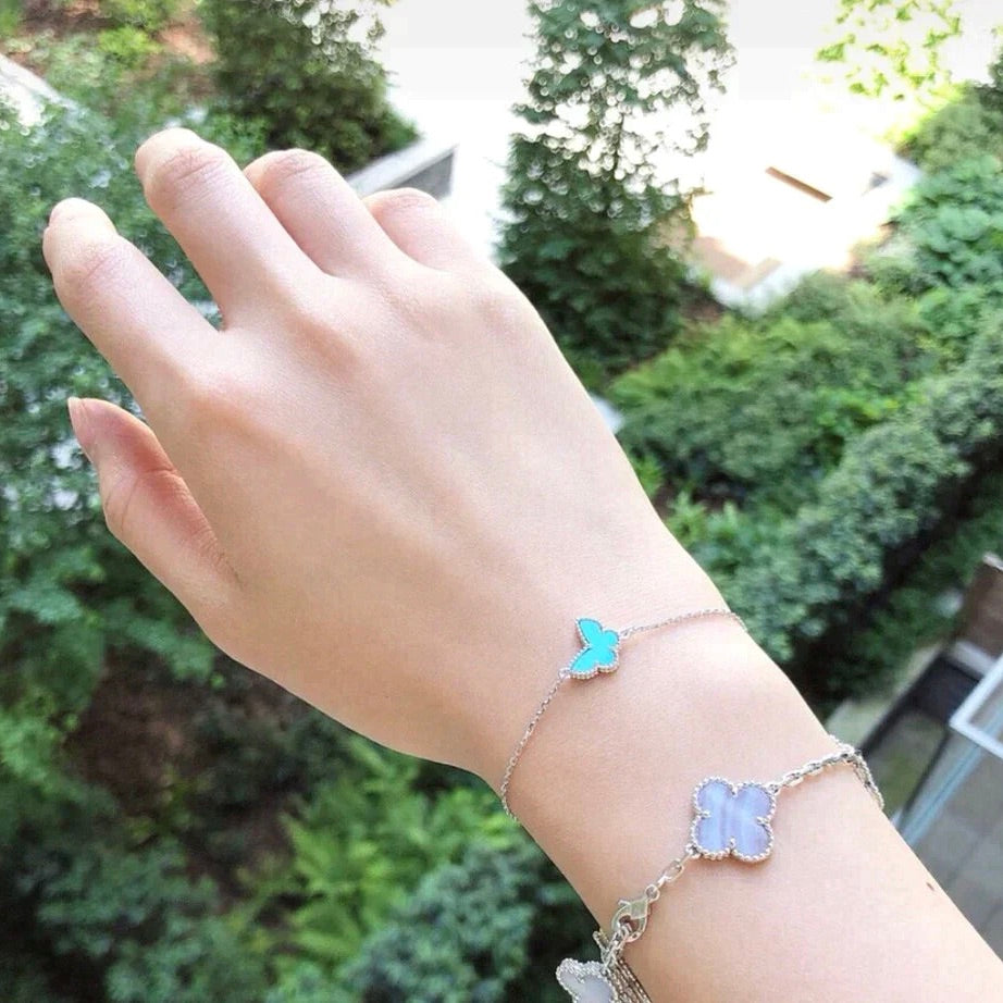 [Radiant Gem]¯BUTTERFLY TURQUOISE BUTTERFLY BRACELET SILVER