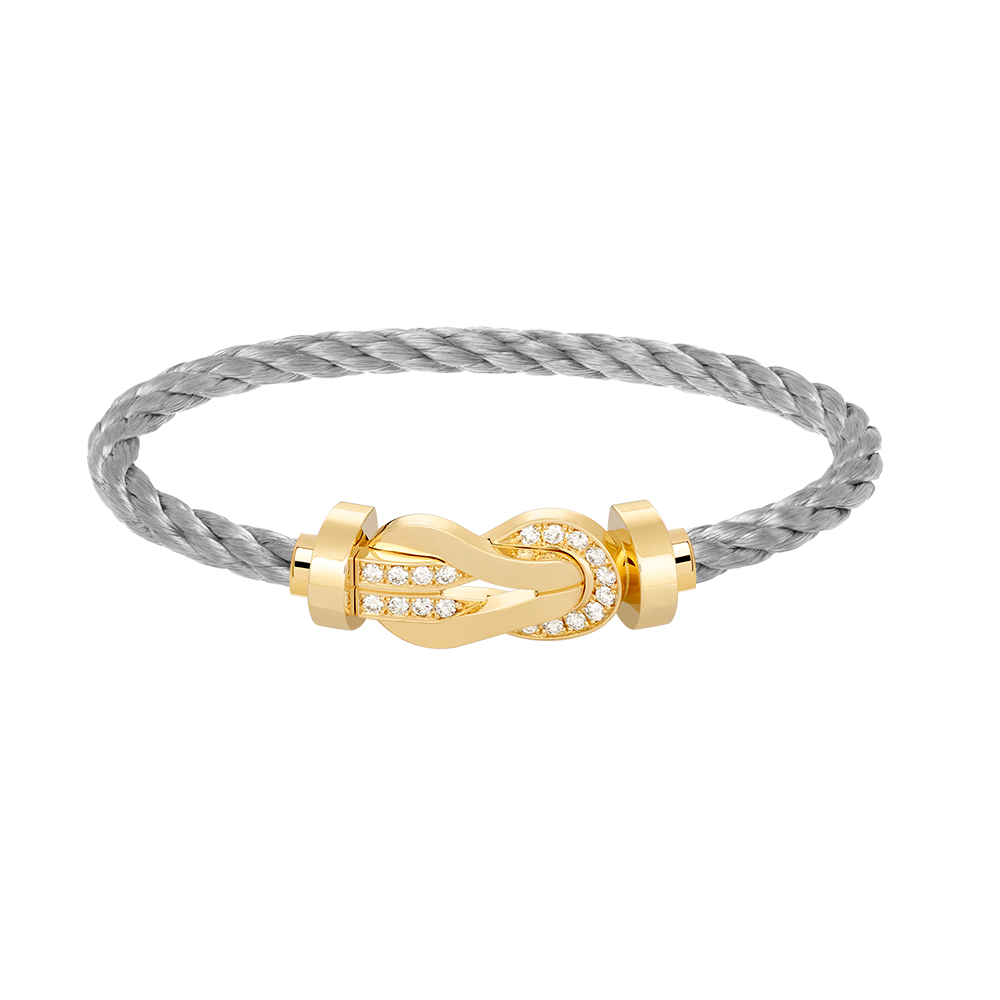 [Radiant Gem]¯CHANCE LARGE 8 FIGURE BUCKLE HALF DIAMOND BRACELET GOLD