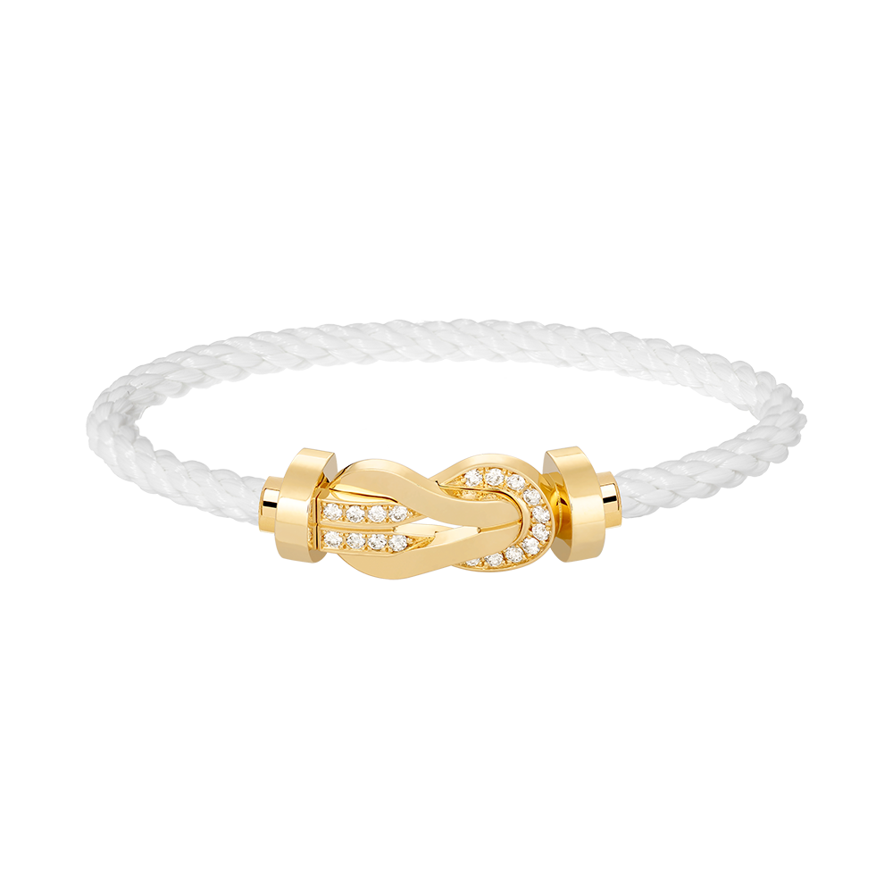 [Radiant Gem]¯CHANCE LARGE 8 FIGURE BUCKLE HALF DIAMOND BRACELET GOLD