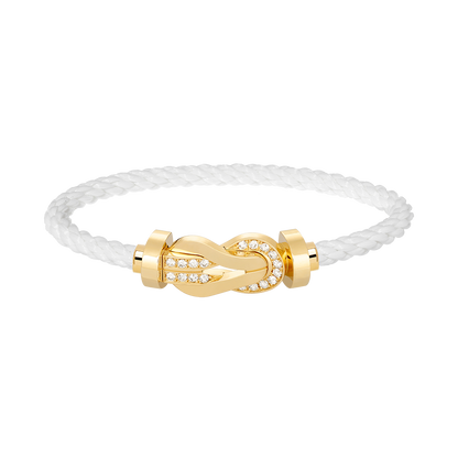 [Radiant Gem]¯CHANCE LARGE 8 FIGURE BUCKLE HALF DIAMOND BRACELET GOLD