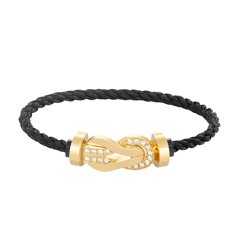 [Radiant Gem]¯CHANCE LARGE 8 FIGURE BUCKLE HALF DIAMOND BRACELET GOLD