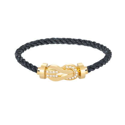 [Radiant Gem]¯CHANCE LARGE 8 FIGURE BUCKLE HALF DIAMOND BRACELET GOLD