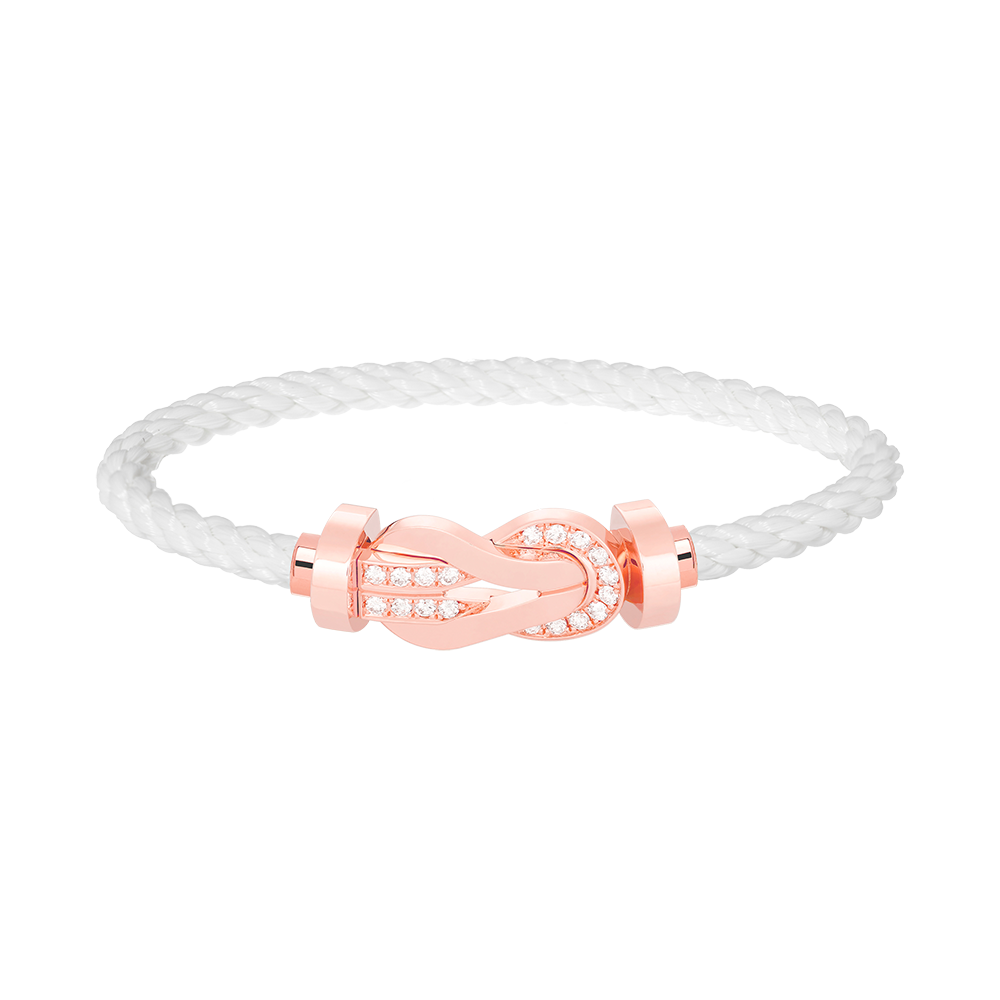 [Radiant Gem]¯CHANCE LARGE 8 FIGURE BUCKLE HALF DIAMOND BRACELET ROSE GOLD