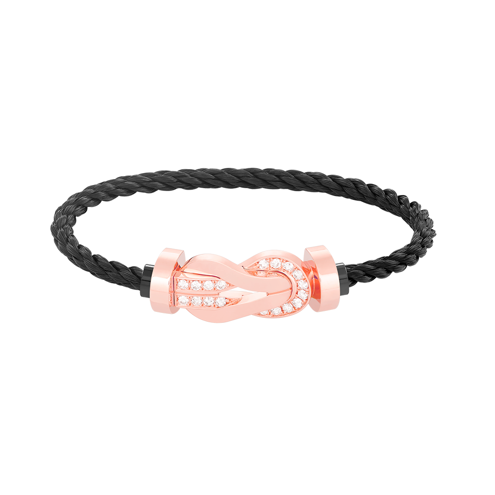 [Radiant Gem]¯CHANCE LARGE 8 FIGURE BUCKLE HALF DIAMOND BRACELET ROSE GOLD