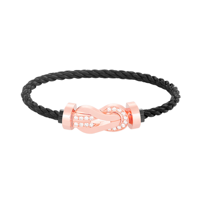[Radiant Gem]¯CHANCE LARGE 8 FIGURE BUCKLE HALF DIAMOND BRACELET ROSE GOLD