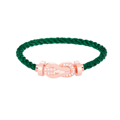 [Radiant Gem]¯CHANCE LARGE 8 FIGURE BUCKLE HALF DIAMOND BRACELET ROSE GOLD