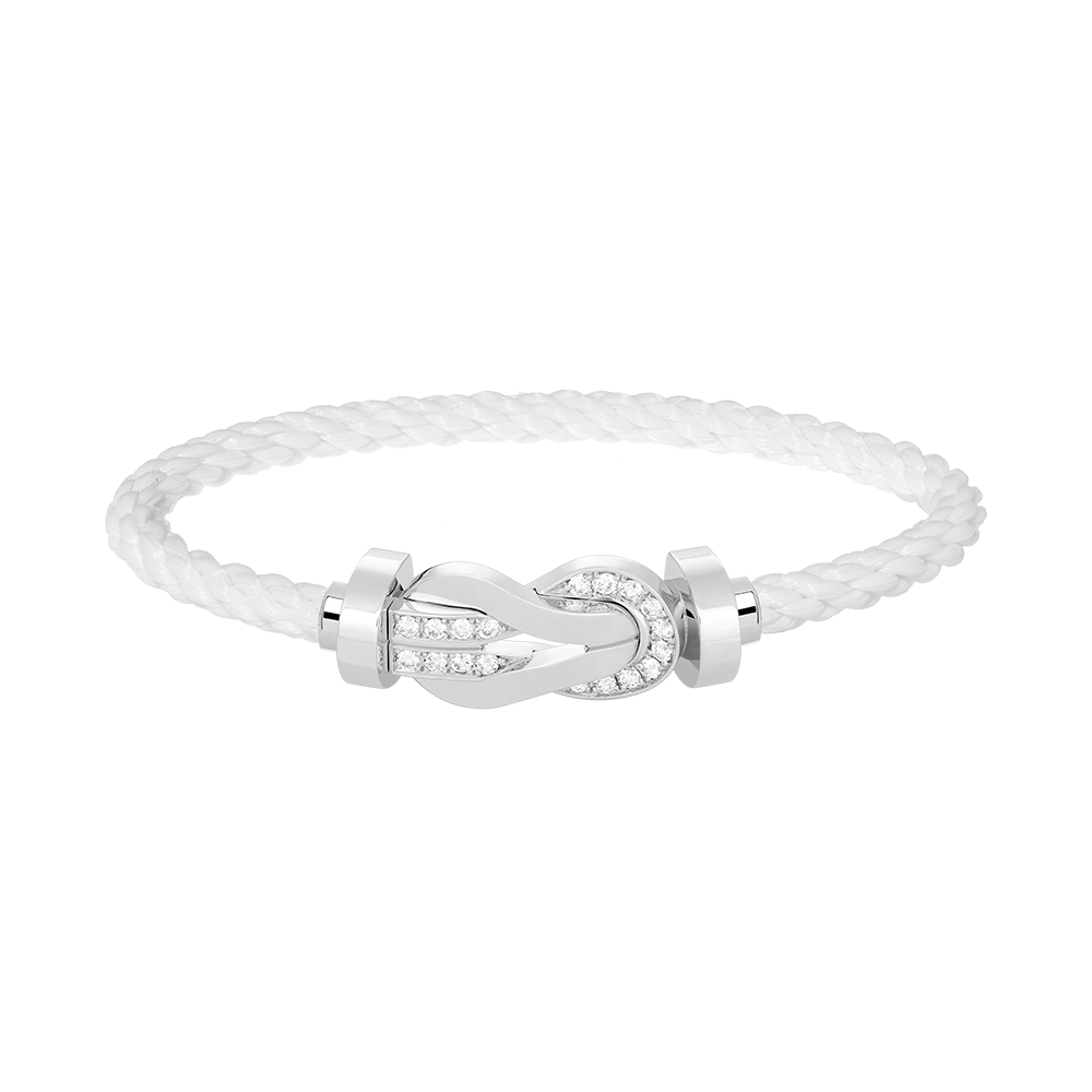 [Radiant Gem]¯CHANCE LARGE 8 FIGURE BUCKLE HALF DIAMOND BRACELET SILVER