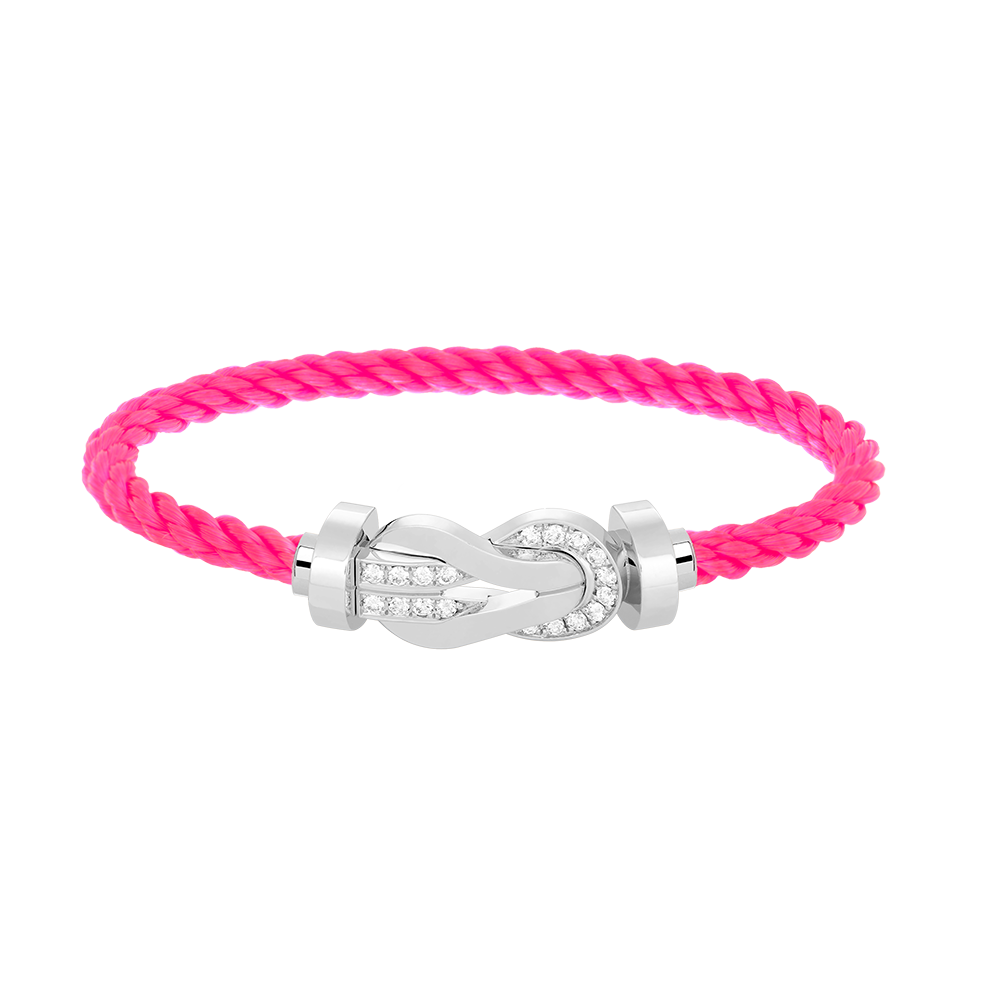 [Radiant Gem]¯CHANCE LARGE 8 FIGURE BUCKLE HALF DIAMOND BRACELET SILVER