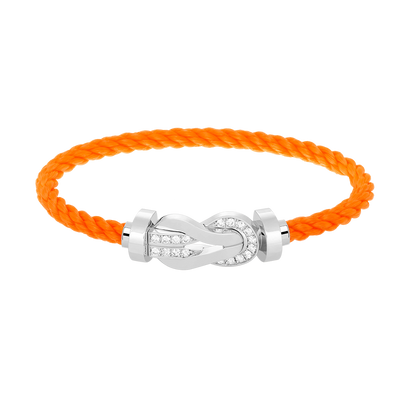 [Radiant Gem]¯CHANCE LARGE 8 FIGURE BUCKLE HALF DIAMOND BRACELET SILVER