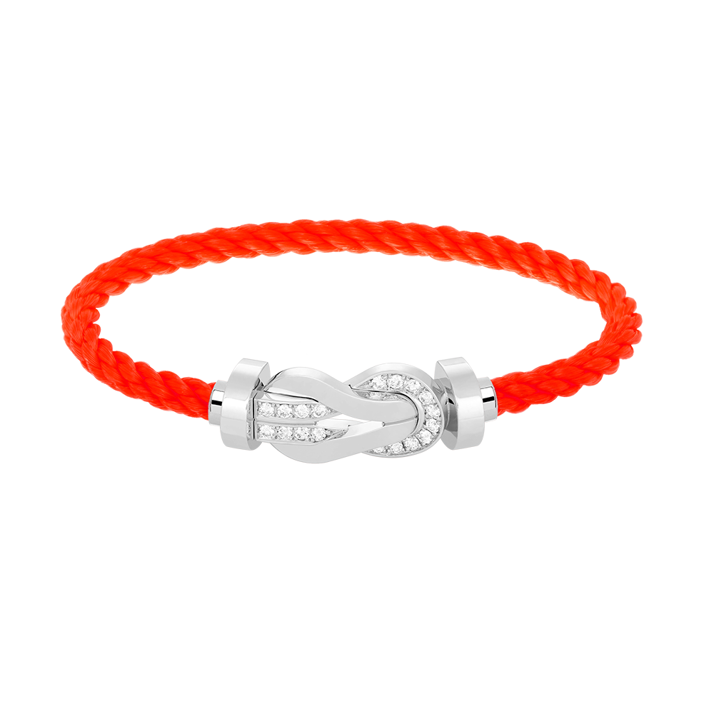 [Radiant Gem]¯CHANCE LARGE 8 FIGURE BUCKLE HALF DIAMOND BRACELET SILVER
