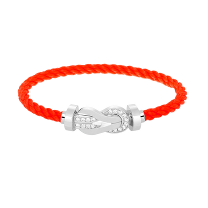 [Radiant Gem]¯CHANCE LARGE 8 FIGURE BUCKLE HALF DIAMOND BRACELET SILVER