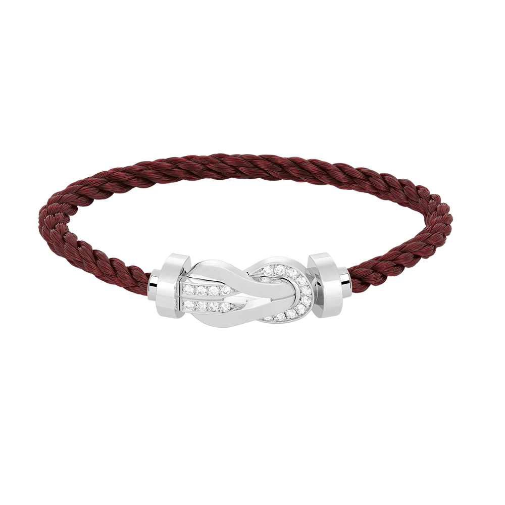 [Radiant Gem]¯CHANCE LARGE 8 FIGURE BUCKLE HALF DIAMOND BRACELET SILVER