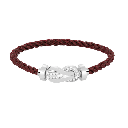 [Radiant Gem]¯CHANCE LARGE 8 FIGURE BUCKLE HALF DIAMOND BRACELET SILVER