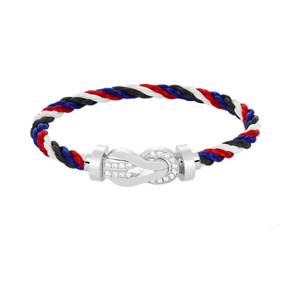 [Radiant Gem]¯CHANCE LARGE 8 FIGURE BUCKLE HALF DIAMOND BRACELET SILVER