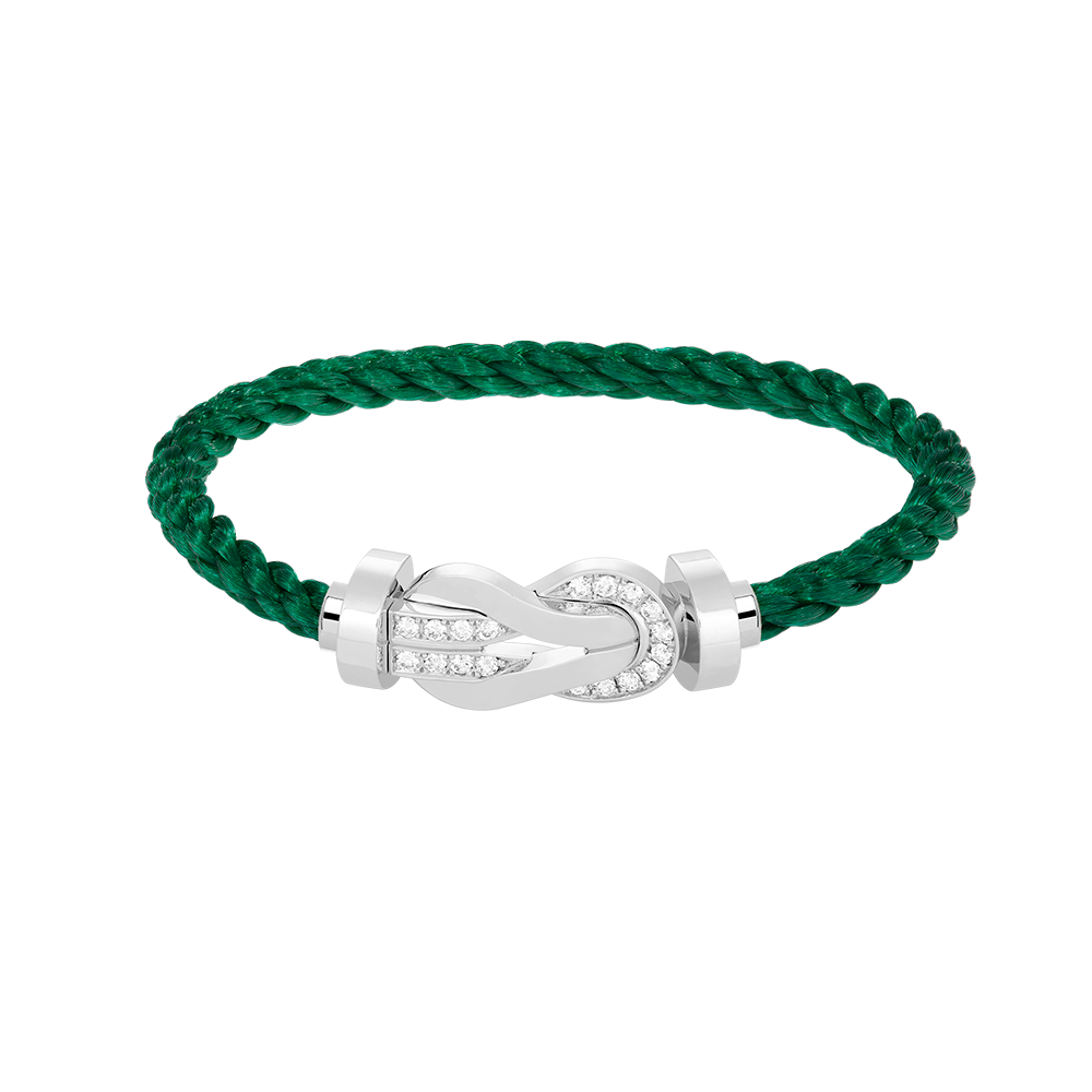 [Radiant Gem]¯CHANCE LARGE 8 FIGURE BUCKLE HALF DIAMOND BRACELET SILVER