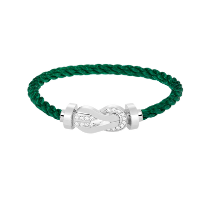[Radiant Gem]¯CHANCE LARGE 8 FIGURE BUCKLE HALF DIAMOND BRACELET SILVER