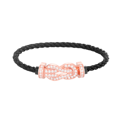 [Radiant Gem]¯CHANCE LARGE 8 FIGURE BUCKLE FULL DIAMOND BRACELET ROSE GOLD
