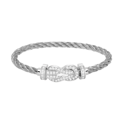 [Radiant Gem]¯CHANCE LARGE 8 FIGURE BUCKLE FULL DIAMOND BRACELET SILVER