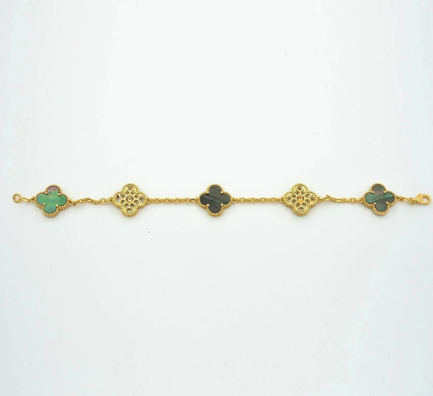 [Radiant Gem]New CLOVER 5 MOTIF GRAY MOP BRACELET COLLECTION