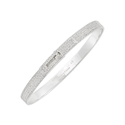 [Radiant Gem]¯HM KELLY BRACELET IN SILVER AND FULL PAVE DIAMOND