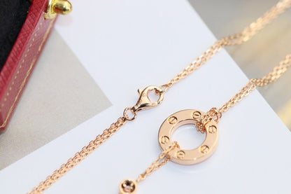 [Radiant Gem]¯LOVE NECKLACE ADJUSTABLE ROSE GOLD 2 DIAMOND