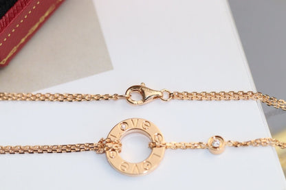 [Radiant Gem]¯LOVE NECKLACE ADJUSTABLE ROSE GOLD 2 DIAMOND