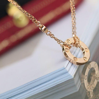[Radiant Gem]¯LOVE NECKLACE ADJUSTABLE ROSE GOLD 2 DIAMOND