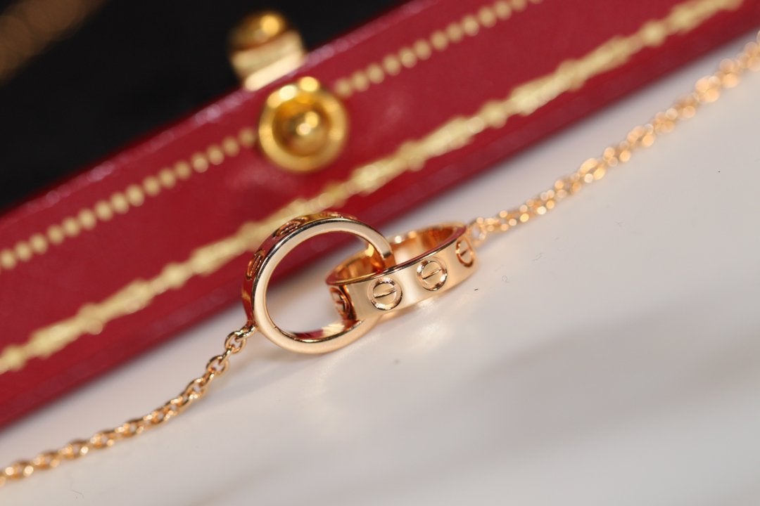 [Radiant Gem]¯LOVE NECKLACE PINK GOLD AND SILVER