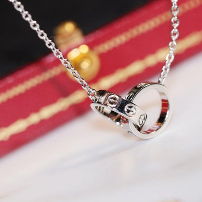[Radiant Gem]¯LOVE NECKLACE PINK GOLD AND SILVER