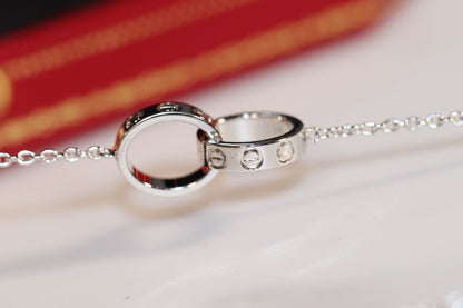 [Radiant Gem]¯LOVE NECKLACE PINK GOLD AND SILVER