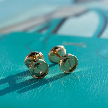 [Radiant Gem]¯LOVE EARRINGS PINK GOLD 10MM