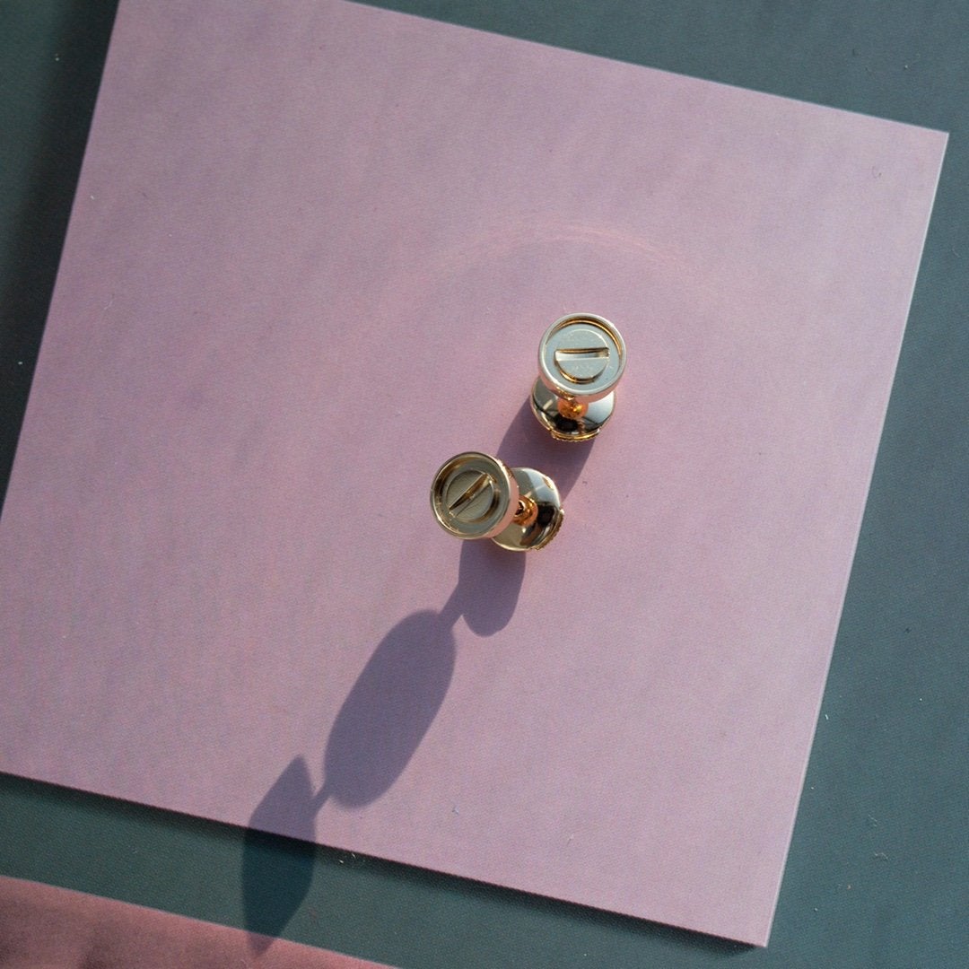 [Radiant Gem]¯LOVE EARRINGS PINK GOLD 10MM
