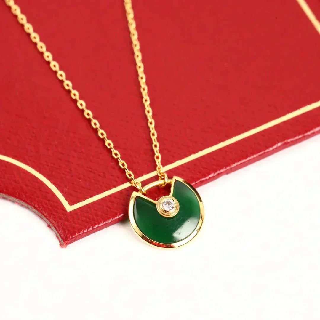 [Radiant Gem]¯AMULETTE GOLD MALACHITE NECKLACE