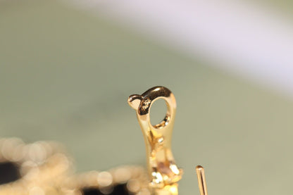 [Radiant Gem]¯CLOVER EARRINGS GOLD ONYX MOP 3 MOTIF