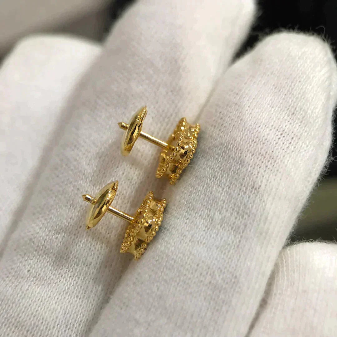 [Radiant Gem]¯CLOVER MINI 9.5MM MALACHITE  EARRINGS