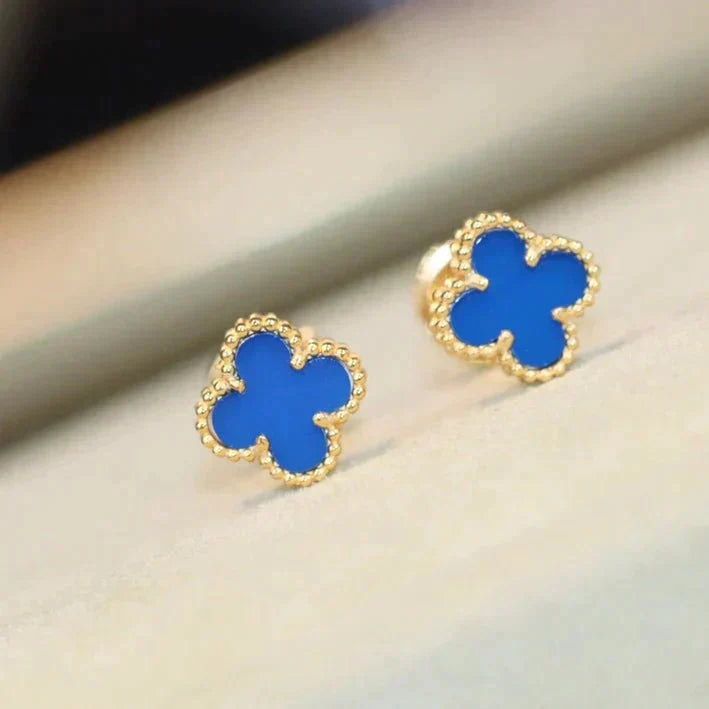 [Radiant Gem]¯CLOVER MINI 9.5MM TURQUOISE EARRINGS