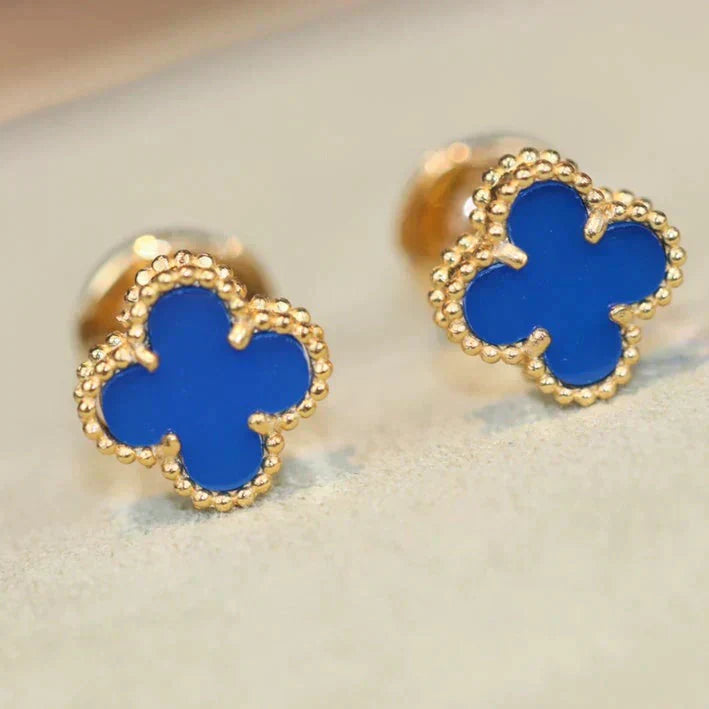 [Radiant Gem]¯CLOVER MINI 9.5MM TURQUOISE EARRINGS