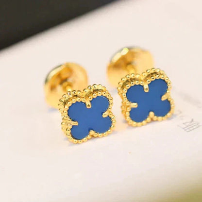 [Radiant Gem]¯CLOVER MINI 9.5MM TURQUOISE EARRINGS