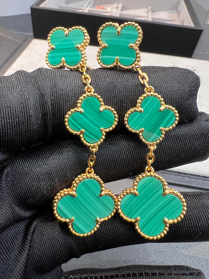 [Radiant Gem]¯CLOVER MALACHITE 3 MOTIFS GOLD