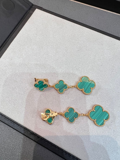 [Radiant Gem]¯CLOVER MALACHITE 3 MOTIFS GOLD