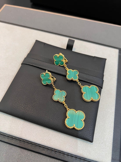 [Radiant Gem]¯CLOVER MALACHITE 3 MOTIFS GOLD