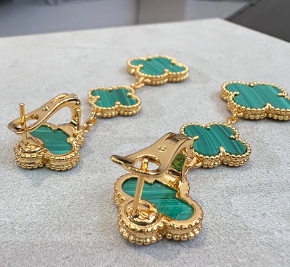 [Radiant Gem]¯CLOVER MALACHITE 3 MOTIFS GOLD