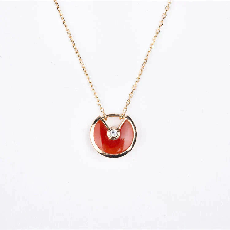[Radiant Gem]¯AMULETTE GOLD CARNELIAN ONYX NECKLACE
