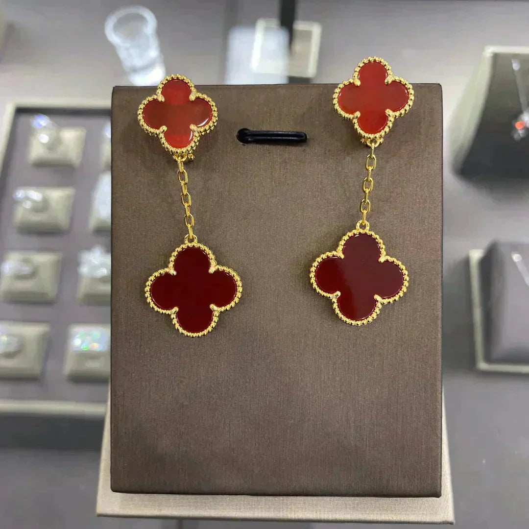 [Radiant Gem]¯CLOVER 2 MOTIFS  EARRINGS (MULTIPLE CHOICESC