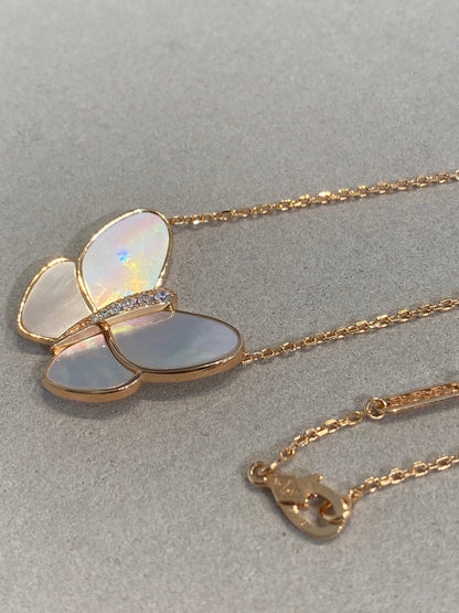 [Radiant Gem]¯BUTTERFLY GOLD MOP DIAMOND NECKLACE