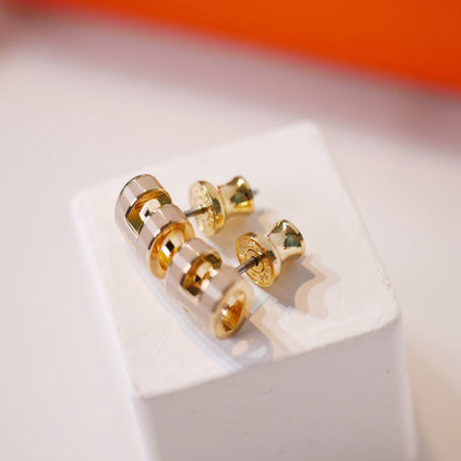 [Radiant Gem]¯MINI POP H GOLD EARRINGS GREY
