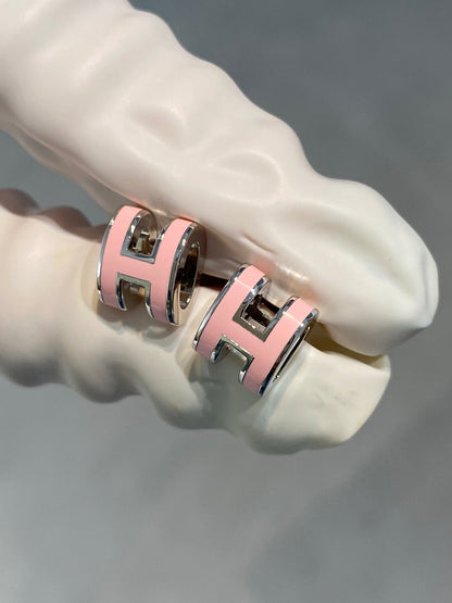 [Radiant Gem]¯MINI POP H SILVER EARRINGS PINK