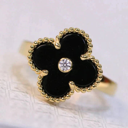 [Radiant Gem]¯CLOVER ONYX RING GOLD DIAMOND