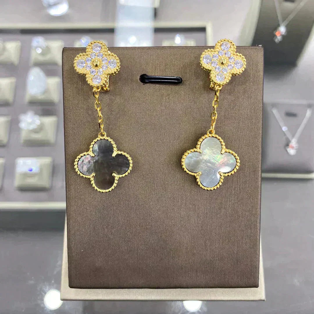 [Radiant Gem]¯CLOVER  2 MOTIFS  DIAMOND  EARRINGS (MULTIPLE CHOICESç´