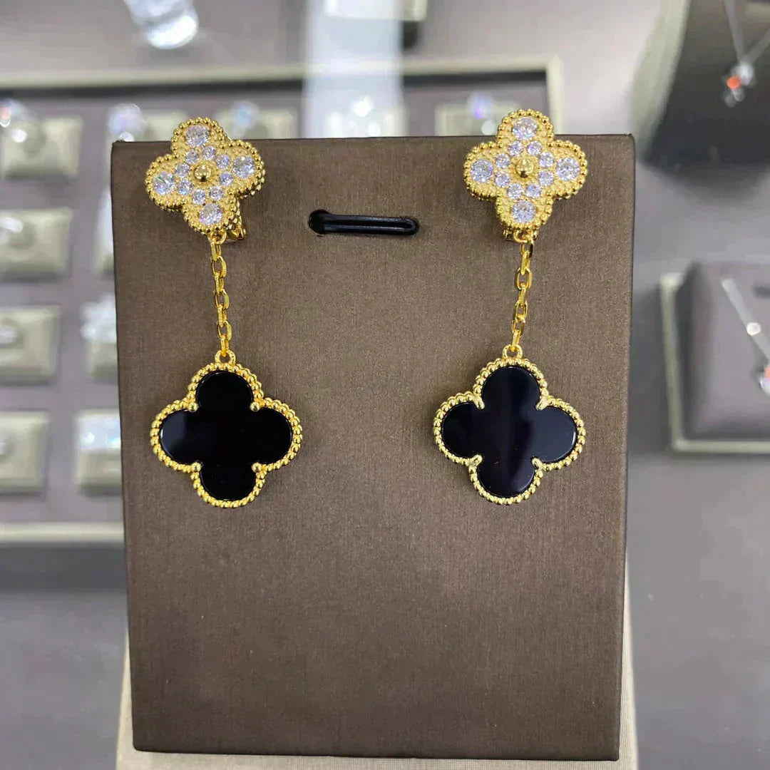 [Radiant Gem]¯CLOVER  2 MOTIFS  DIAMOND  EARRINGS (MULTIPLE CHOICESç´
